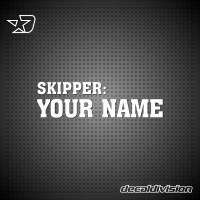 Boat Skipper Name Sticker Boat Skipper Name Sticker